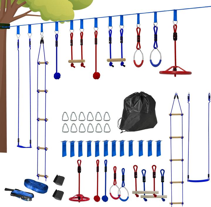Actual product image Aiyaplay Ninja Slackline-Set Polyester, Kunststoff Blau+Rot