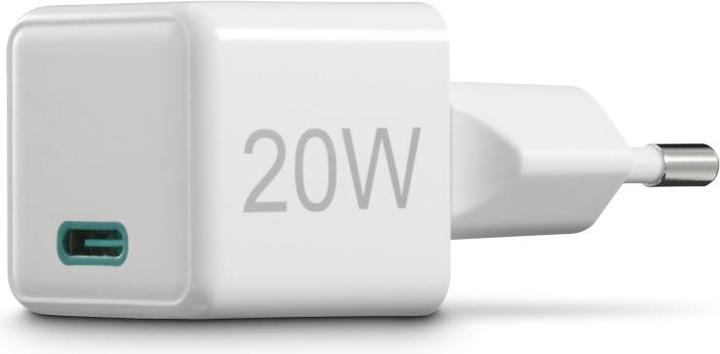 Actual product image Hama Fast charger, USB-C, PD/Qualcomm®, super mini charger, 20 W, white (20 W)
