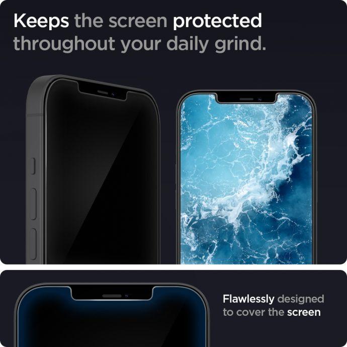 Actual product image Spigen Glass TR screen protector 1 pc. (1 Piece, Apple iPhone 12, Apple iPhone 12 Pro)