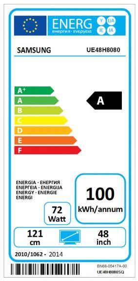 Energie-Label Samsung Ue48h8080 (48", 4K)