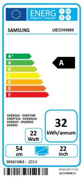 Energie-Label Samsung Ue22h5680 (22", Full HD)