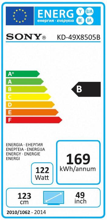 Energy Label Sony Kd-49x850b (LCD, 4K)