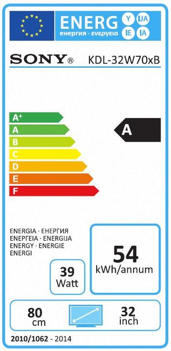Label énergétique Sony Kdl-32w705b (LCD, Full HD)