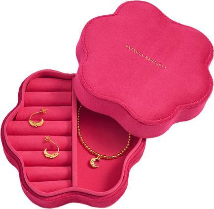 Estella Bartlett Jewellery box 'Flower' velvet pink