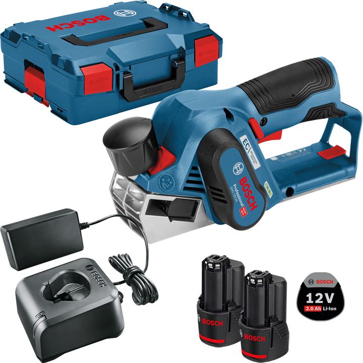 Bosch Hausgeräte Bosch Akku-Hobel GHO 12V-20 12 V / 2x 2,0 Ah Akku + Ladegerät in L