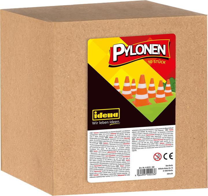Produktbild Idena Pylonen 13,5x24cmorange/weiss 10er
