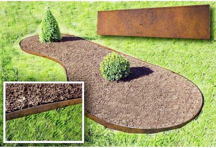Image du produit Green Split Coin pour bordure de pelouse en acier Corten, bordure de parterre, 8 x 8 x 18,5 cm (8 cm)