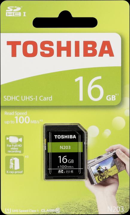 Actual product image Toshiba SDHC Card N203 16GB Exceria Ultra High Speed U3 (16 GB, SDHC, U3, UHS-I)