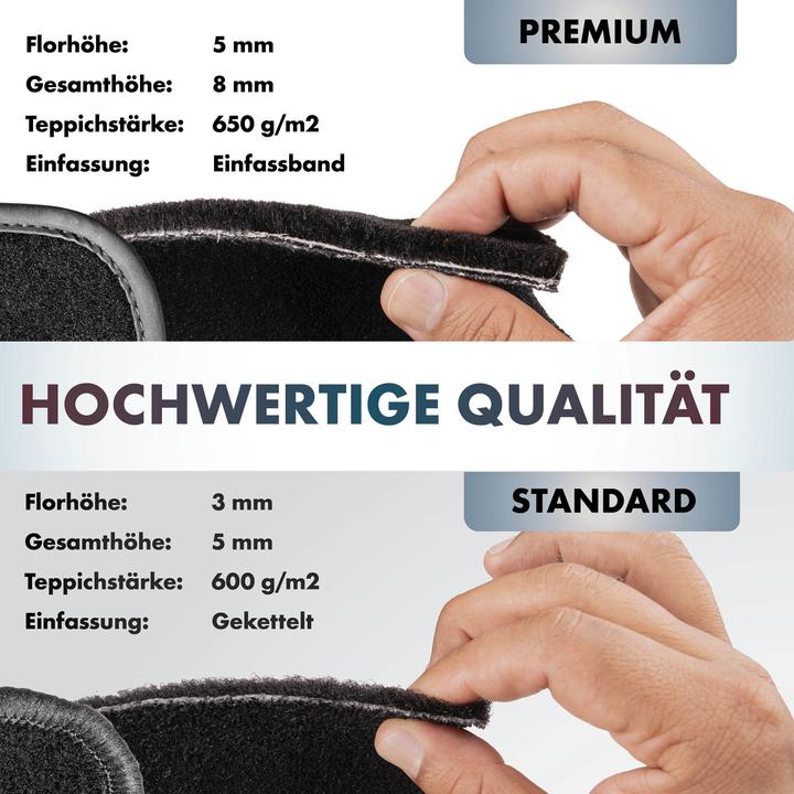 Produktbild Walser Fussmatten für Peugeot 407 BJ 05/2004 - 02/2011, 407 SW BJ 09/2004 - 02/2011 (2 Vordermatten + 2 Rückmatten)
