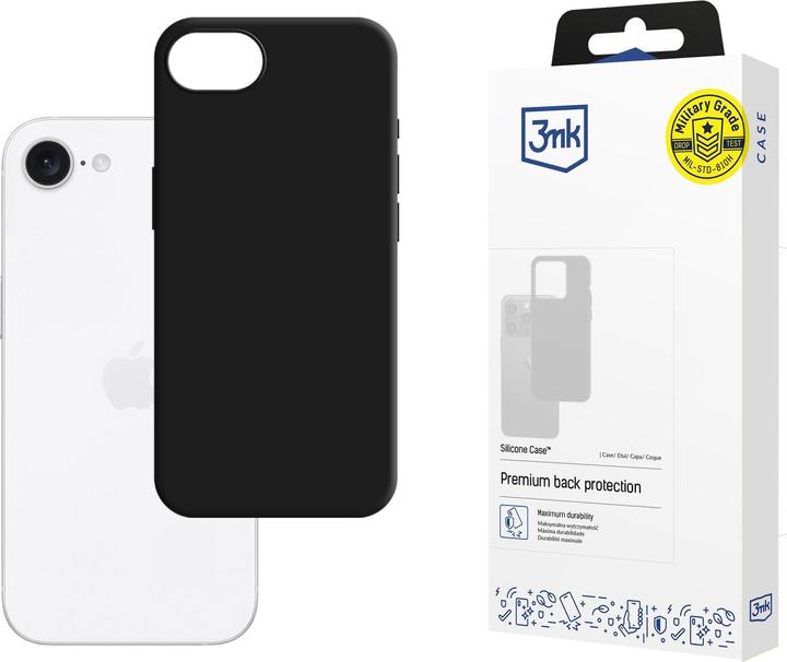 Produktbild 3MK Silicone Case for Apple iPhone 16e / SE 4 - Black (Apple iPhone 16e)