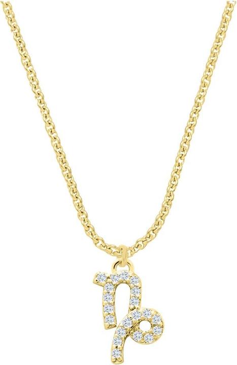 Candy Halskette Sternzeichen Steinbock, 925 Sterling Silber, vergoldet (925er Sterlingsilber, 18k vergoldet, 925 Sterling Silber, 42 - 45 cm)