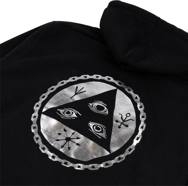 Actual product image Welcome Tali Chain Hoodie Black/Silver Foil (S)