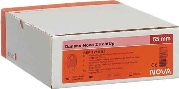 Actual product image Dansac Nova 2 FoldUp Ileostomy 55mm opaque 10 Btl (10 Piece, 2316.60 ml, 227 g)