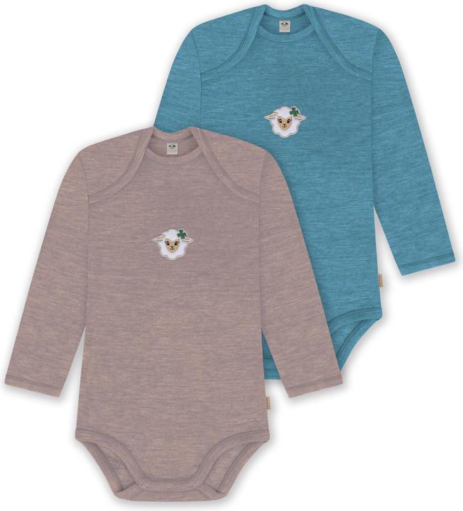 Normani 2er Pack Baby Merino Body Langarm „Auckland" - 9381