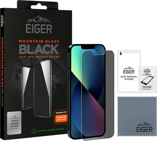 Actual product image Eiger Mountain Glass Black (1 Piece, Apple iPhone 13 mini)