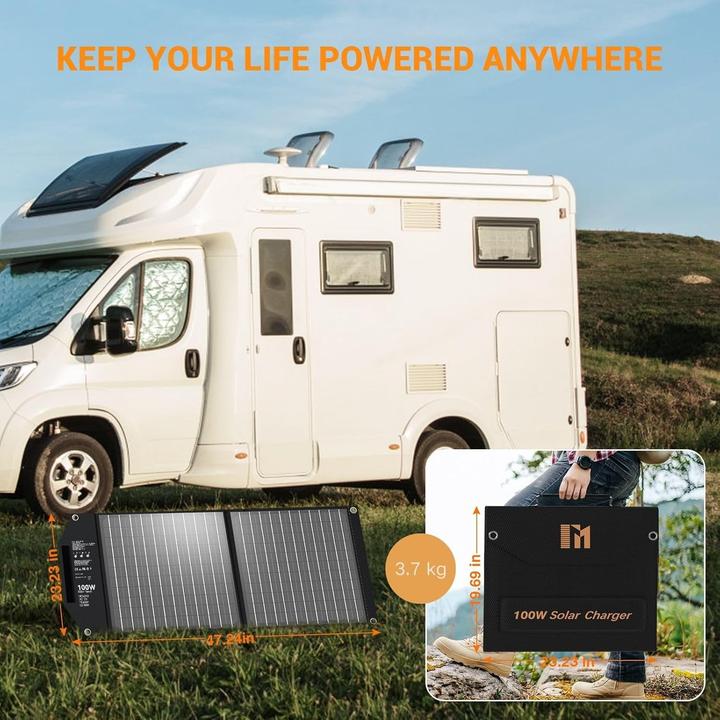 Produktbild Mesuvida Faltbares Solarladegerät mit 5 Anschlüssen (100 W)