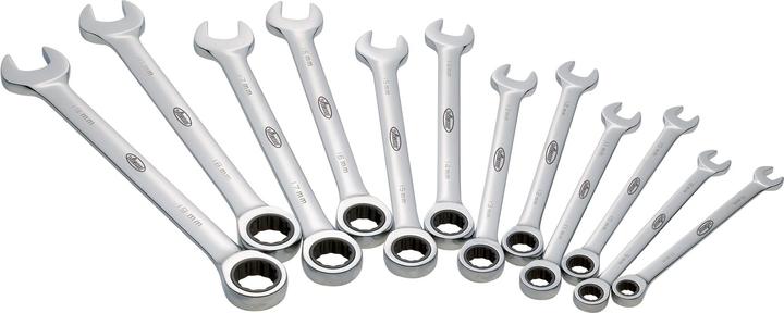 Produktbild Vigor Ratschen-Ring-Maulschlüssel Satz ∙ lang ∙ V1031 ∙ Aussen Sechskant Profil, Aussen Doppel-Sechsk… (8 mm, 9 mm, 10 mm, 11 mm, 12 mm, 13 mm, 14 mm, 15 mm, 16 mm, 17 mm, 18 mm, 19 mm)