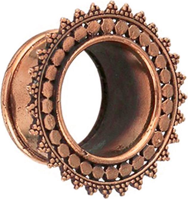 Immagine prodotto Star Piercing Fiore in oro rosa Tunnel carne con cerchio a pois (senza ottone, Bronzo)
