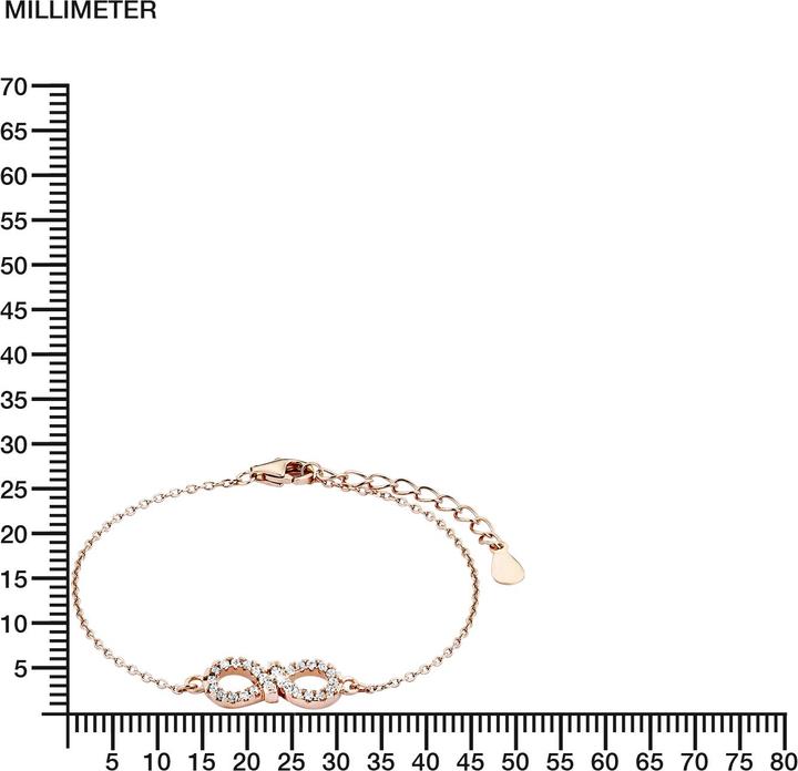 Immagine prodotto Amor Bracciale in argento 925 con simbolo dell'infinito (16 cm, Argento)