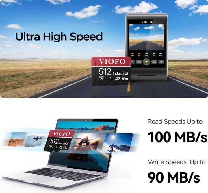 Produktbild Viofo 512GB SD card (512 GB, microSDXC, U3, UHS-I)
