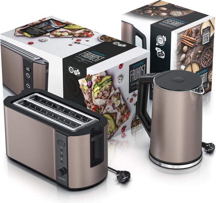 Image du produit Arendo Set de petit-déjeuner, bouilloire en acier inoxydable 1,5 l avec sélection de la température et (1.50 l)