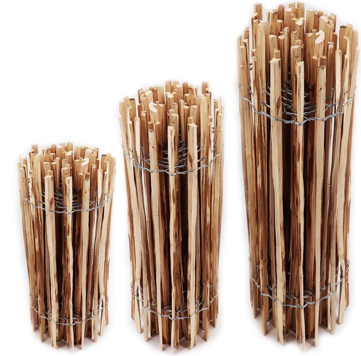 Produktbild Aquagart 10m Staketenzaun 100cm hoch Lattenabstand 4-6cm Gartenzaun Kastanienzaun aus Haselnuss Holzzaun
