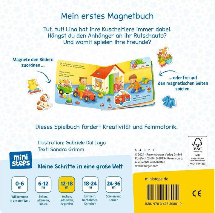 Produktbild Ravensburger ministeps: Mein erstes Magnetbuch: Wer spielt womit? Meine Welt (Deutsch)