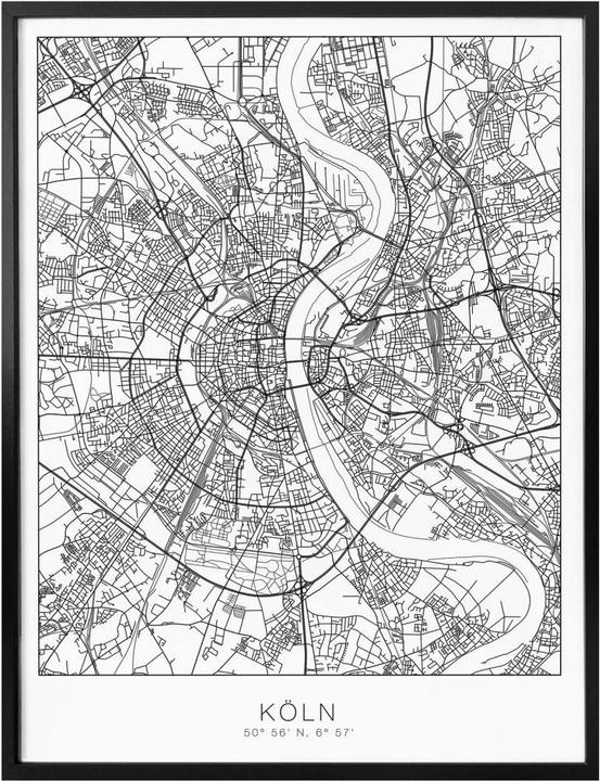 Actual product image Trenddeko City map Cologne (60 x 80 cm)