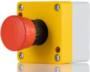 Image du produit Rs Pro Interrupteur d'arrêt d'urgence tête champignon en plastique, rouge 2 contacts NF, 70mm x 70mm à