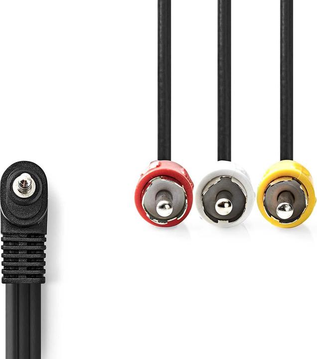 Produktbild Nedis Audio-Video-Kabel | 3.5 mm Stecker | 3x Cinch-Stecker | Vernickelt | 2.00 m | Rund | PVC | Sch (2 m, 3.5mm Klinke (AUX))