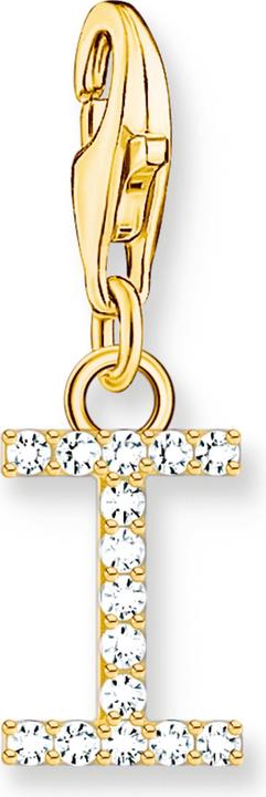 Actual product image Thomas Sabo Charm Pendant Letter I with White Stones Gold Plated (925 silver)