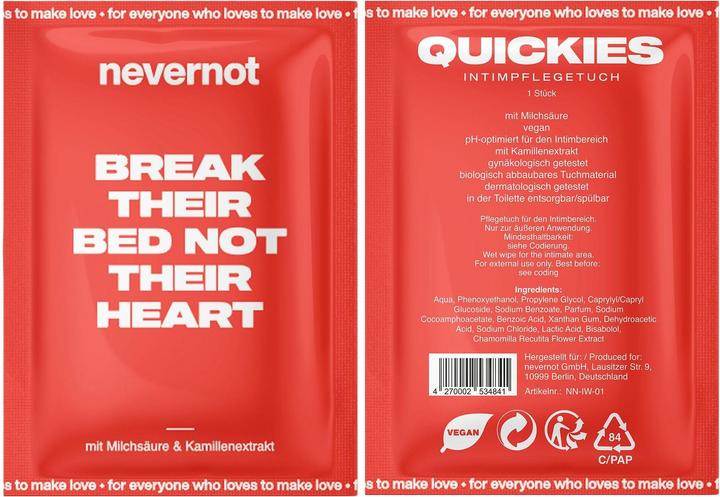 Image du produit NeverNot Quickies (275.63 ml, Lingettes intimes)