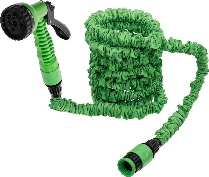 BGS Wasserschlauch Textil flexibel mit Garten-Handbrause mit 7 Funktionen 3 - 10 m (10 m, 9.50 mm)