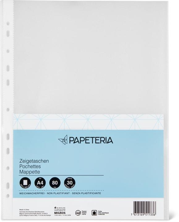 Papeteria Pochettes A4 80my (A4, 30 x)