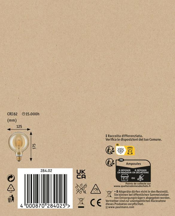 Produktbild Paulmann Globe Vintage (E27, 4 W, 250 lm, 1 x)
