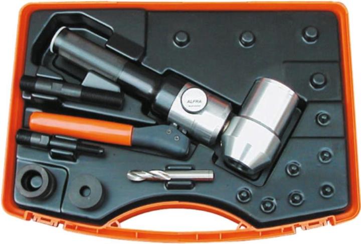 Actual product image Alfra Manual hydraulic punch COMPACTCOMBI® 90 degrees 75 kN 680 bar