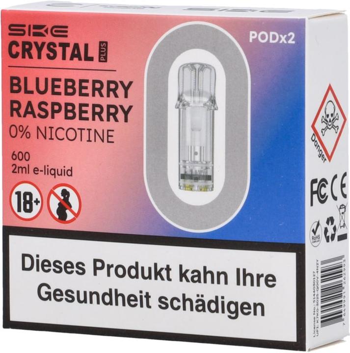 Actual product image SKE Crystal Plus Blueberry Rasperry - E-Pod refill - 2 pcs. à 2 ml (Bilberry, Raspberry)