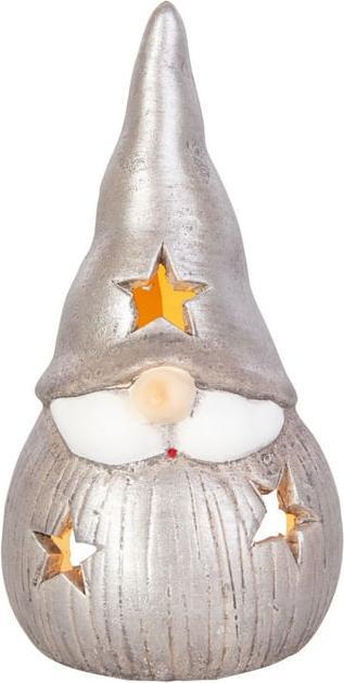Produktbild MICA Living Windlicht - Wichtel - silber - ca. 9 x 8,5 x 16,5 cm