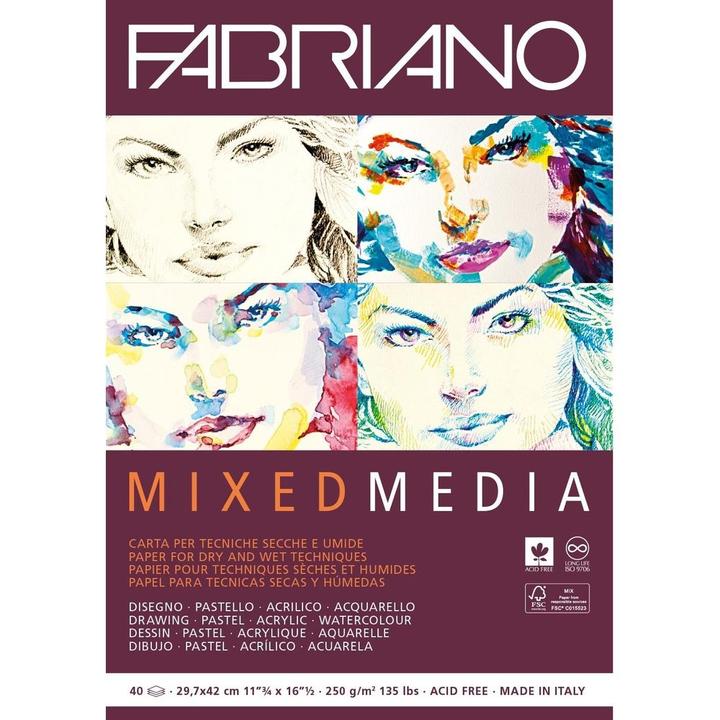 Image du produit Fabriano Bloc de peinture Mixed Media A3, 40 feuilles (A3)