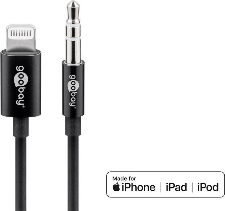 Actual product image Goobay 3.5mm jack - Lightning (1 m, 3.5mm jack (AUX), Lightning)