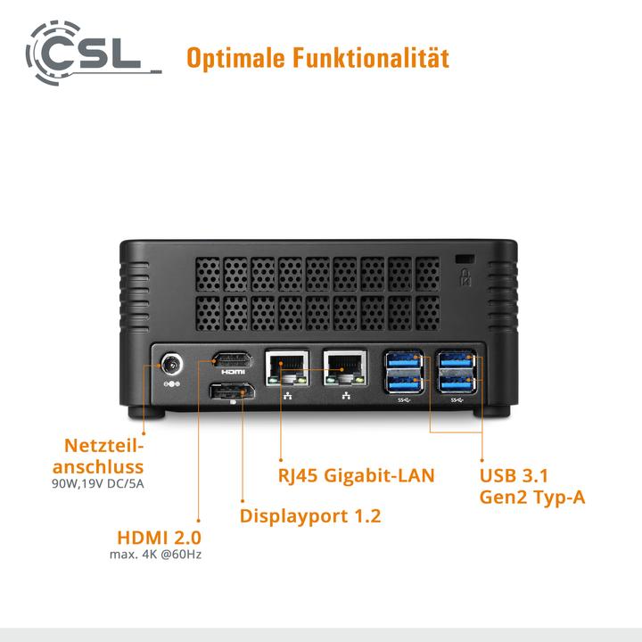 Produktbild CSL Mini-PC X300 (AMD Ryzen 5 Pro 4650G, 16 GB, 1000 GB, AMD Radeon Graphics)