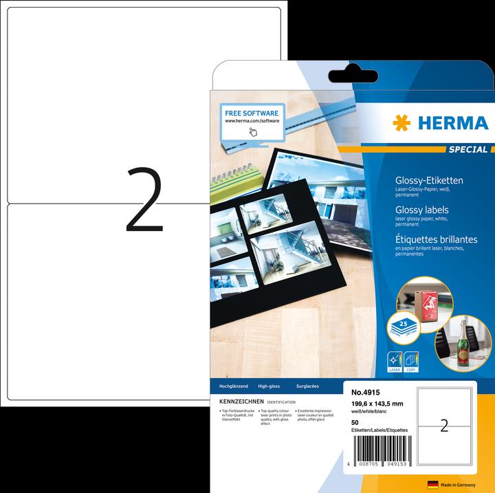 Actual product image Herma High gloss labels A4
