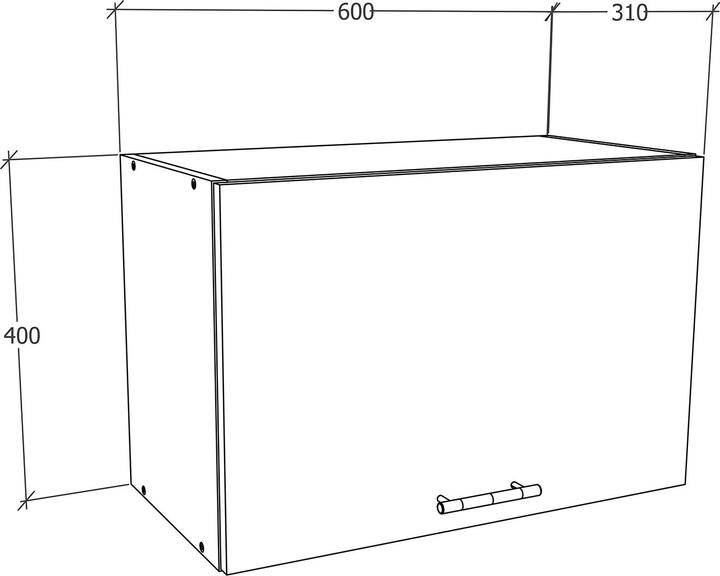 Immagine prodotto VCM Armadio da cucina larghezza 60 cm Armadio pieghevole Armadio a muro Cucina Mobili da cucina Esilo (60 x 40 x 31 cm)