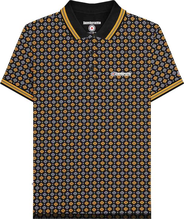 Actual product image Lambretta Mens SS25 Geometric Polo Shirt (L)