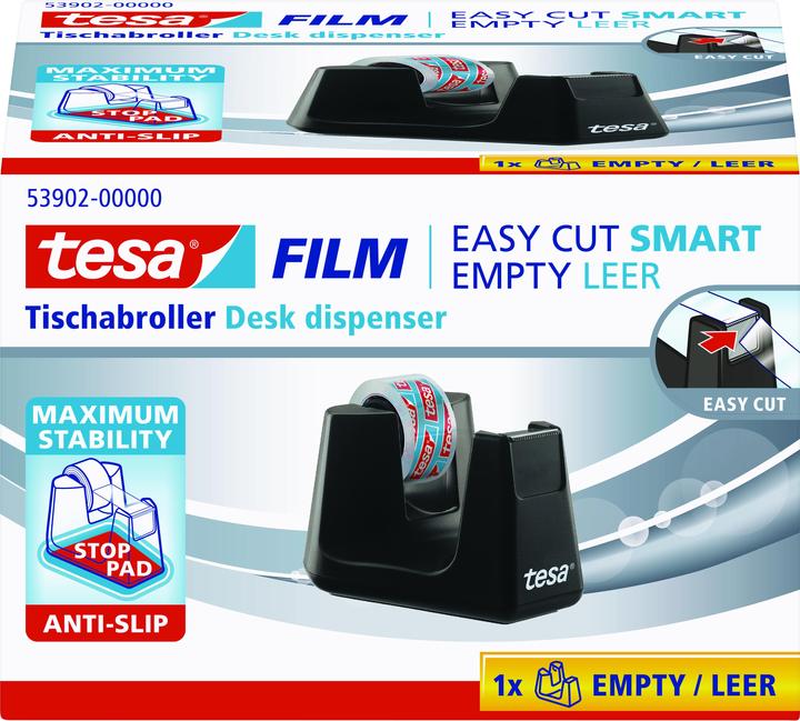 Actual product image tesa EASY CUT SMART tape dispenser for tables, with anti-slip technology