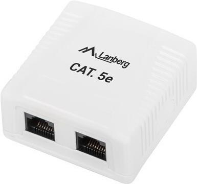 Produktbild Lanberg OU5-0002-W Steckdose RJ-45 Weiss (UTP, CAT5, 0.03 m)