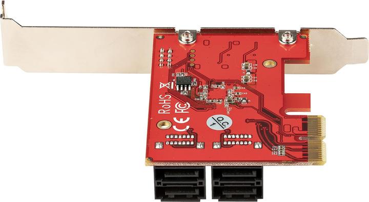 Image du produit StarTech com 4P6G-PCIE-SATA-CARD, PCIe, SATA, PCIe 3.0, Rouge, ASMedia - ASM1164, 6 Gbit/s
