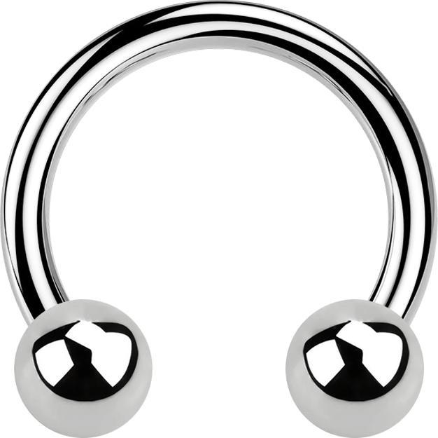Produktbild Star Piercing Circular Barbell silber mit zwei Kugeln (Chirurgenstahl 316L, ohne Messing)