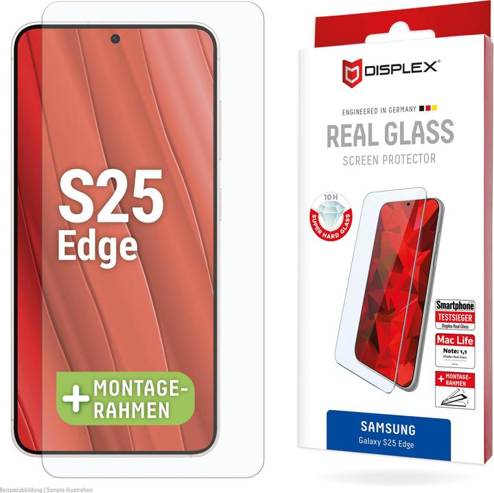 Actual product image Displex Real Glass, 2D Panzerglas (1 Piece, Samsung Galaxy S25 Edge)
