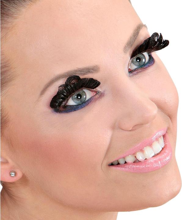 Image du produit Widmann WIMPERN AUS SPITZE SCHWARZ in Box mit Klebstoff in Glasflasche
